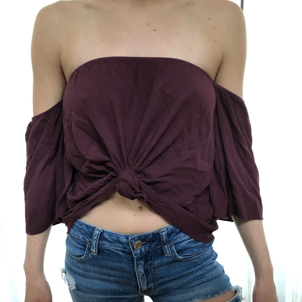 Off the shoulder crepe blouse